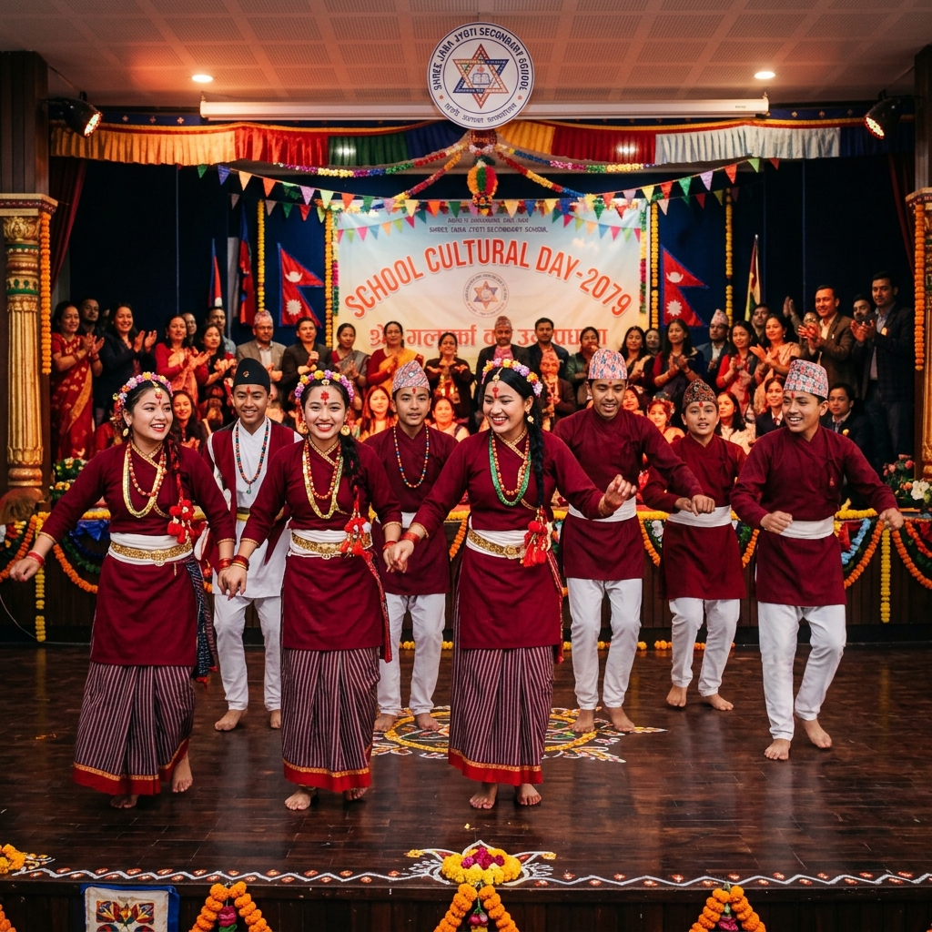 Cultural dance performance at Jupiter English School